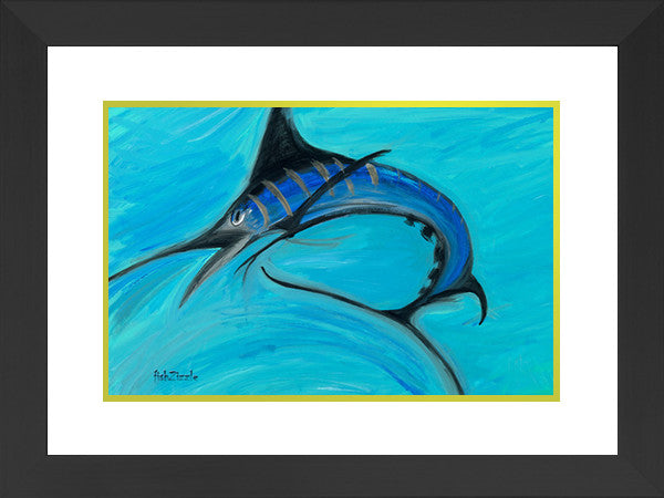 Blue Marlin Fish Art Framed - FishZizzle