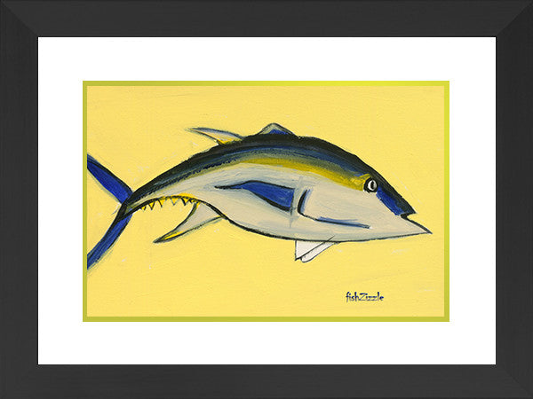 Blackfin Tuna Fish Art Framed - FishZizzle