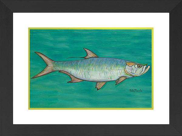 Tarpon Fish Art Framed - FishZizzle