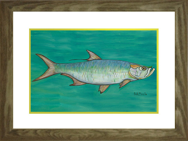 Tarpon Fish Art Framed - FishZizzle