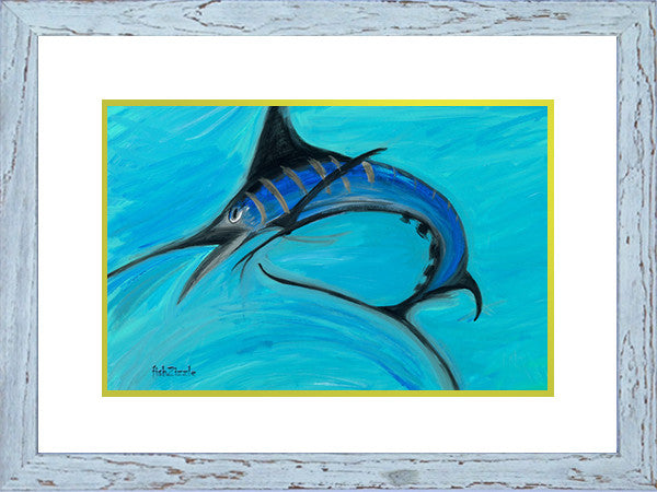 Blue Marlin Fish Art Framed - FishZizzle