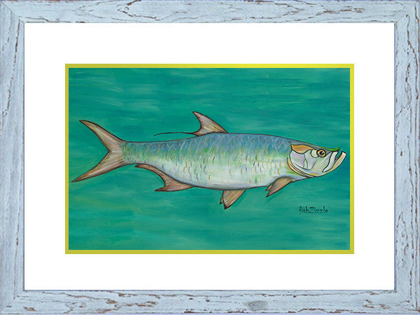 Tarpon Fish Art Framed - FishZizzle
