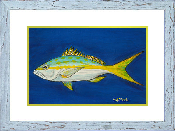 Yellowtail Fish Art Framed - FishZizzle