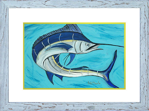 Blue Marlin Fish Art Framed - FishZizzle