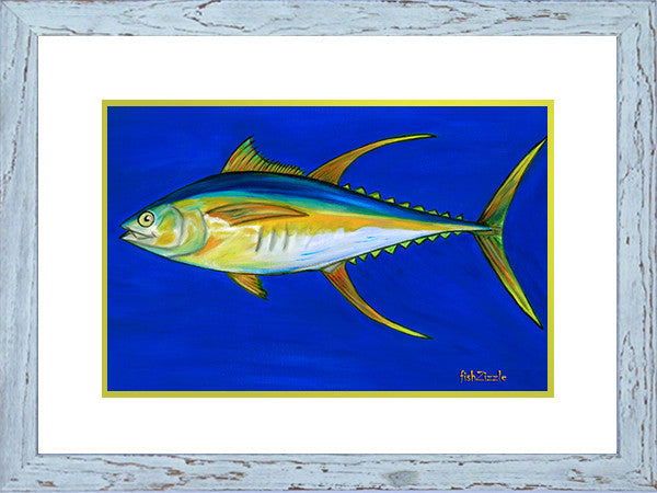 Yellowfin Tuna Fish Art Framed - FishZizzle