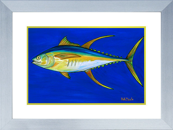 Yellowfin Tuna Fish Art Framed - FishZizzle