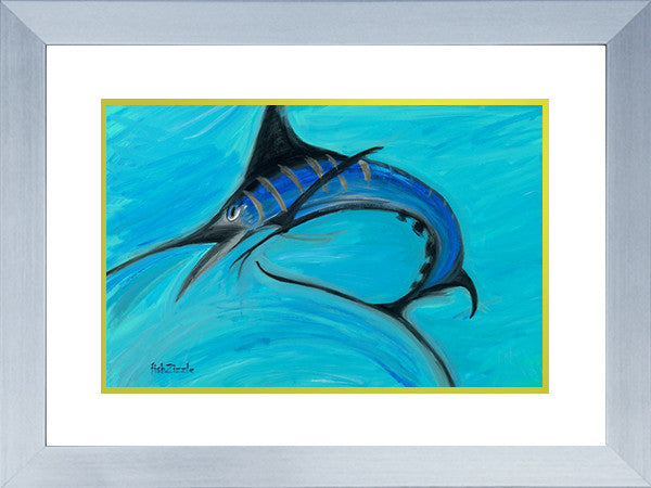 Blue Marlin Fish Art Framed - FishZizzle