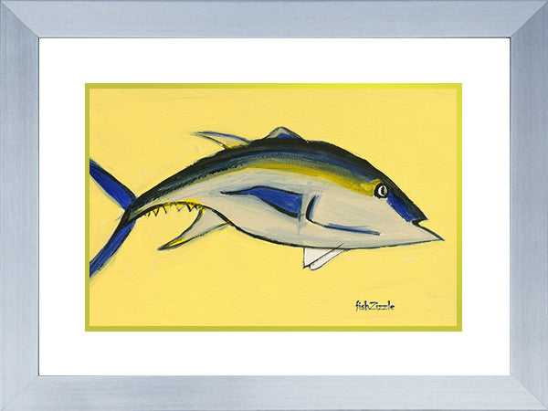 Blackfin Tuna Fish Art Framed - FishZizzle